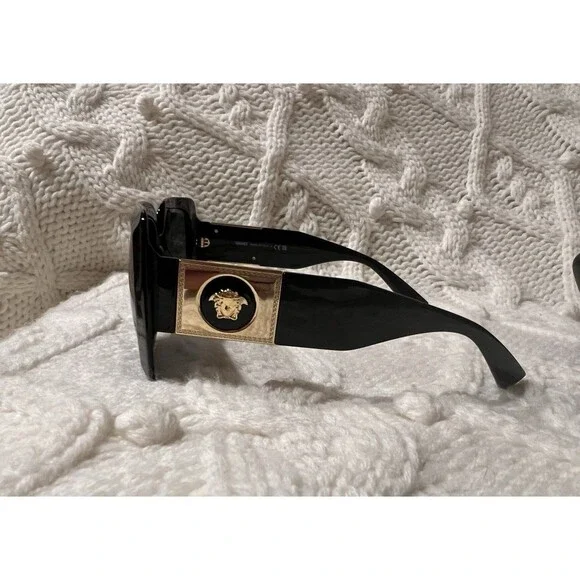 Versace VE4405 GB1/87 Black Authentic Rectangle Women's Sunglasses 54-22 140 New